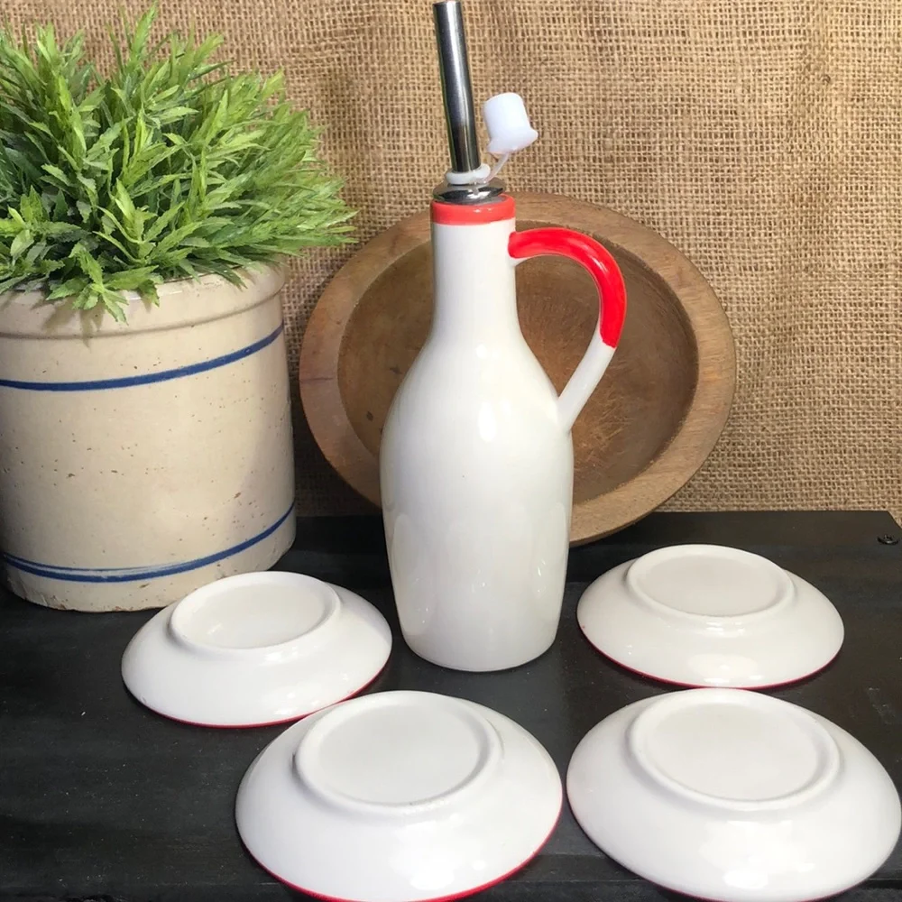 Oil Carafe Set Snacks Bread Herb Serving Set